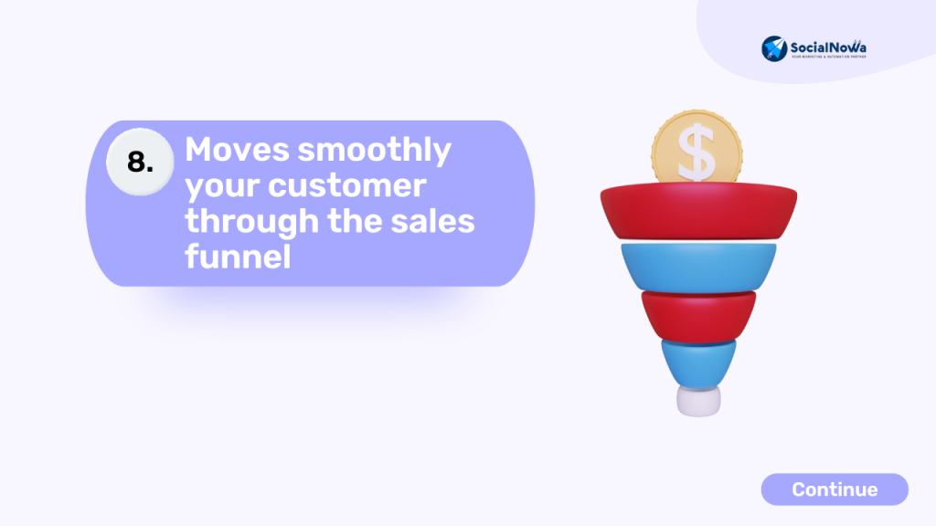 Moves smoothly your customer through the sales funnel