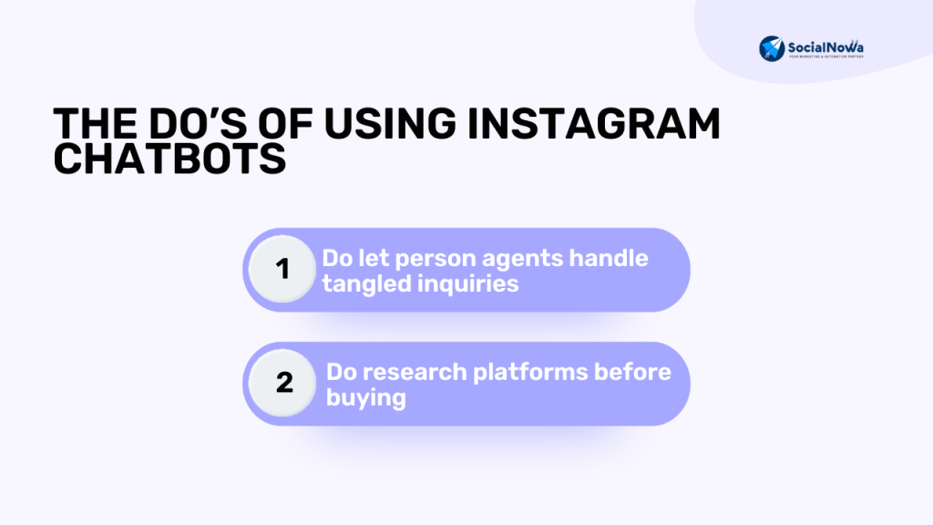 do's of using instagram chatbot
