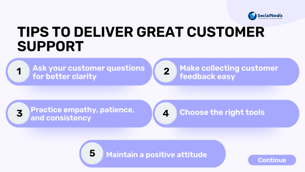 TIPS TO DELIVER GREAT CUSTOMER SUPPORT