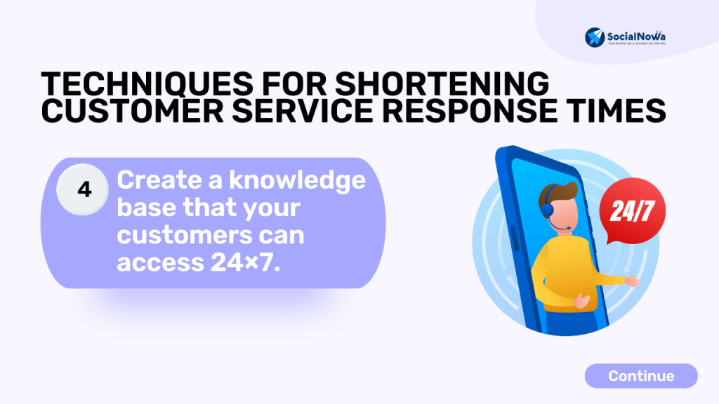 Create a knowledge base that your customers can access 24×7.