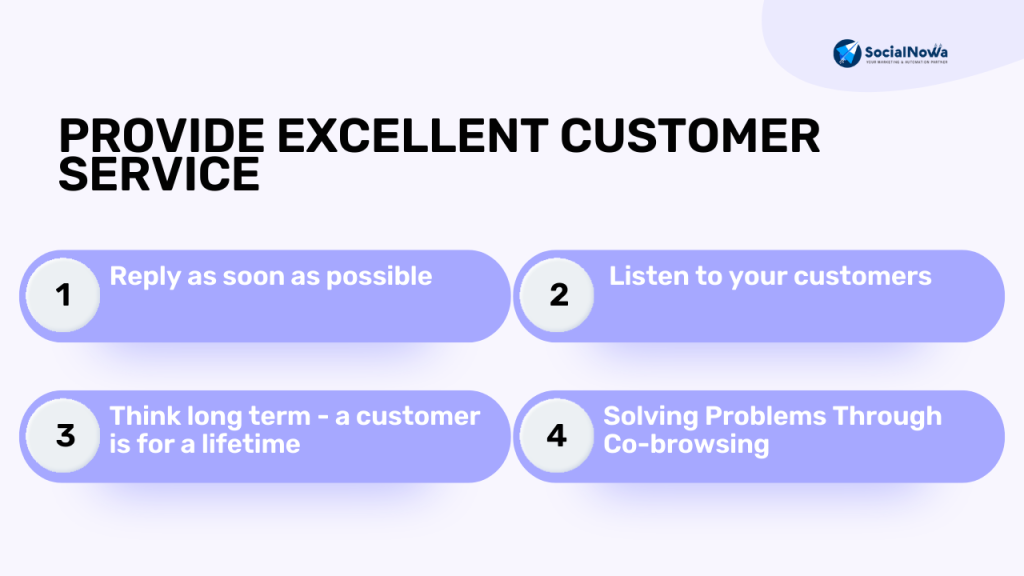 provide excellence customer service