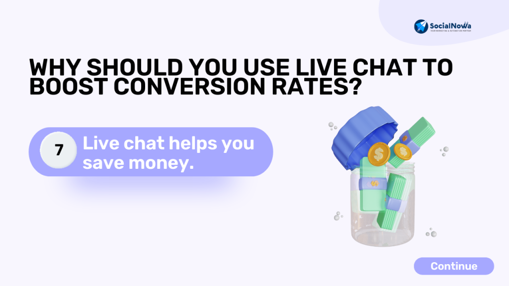 Live chat helps you save money.