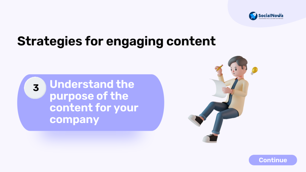 Understand the purpose of the content for your company