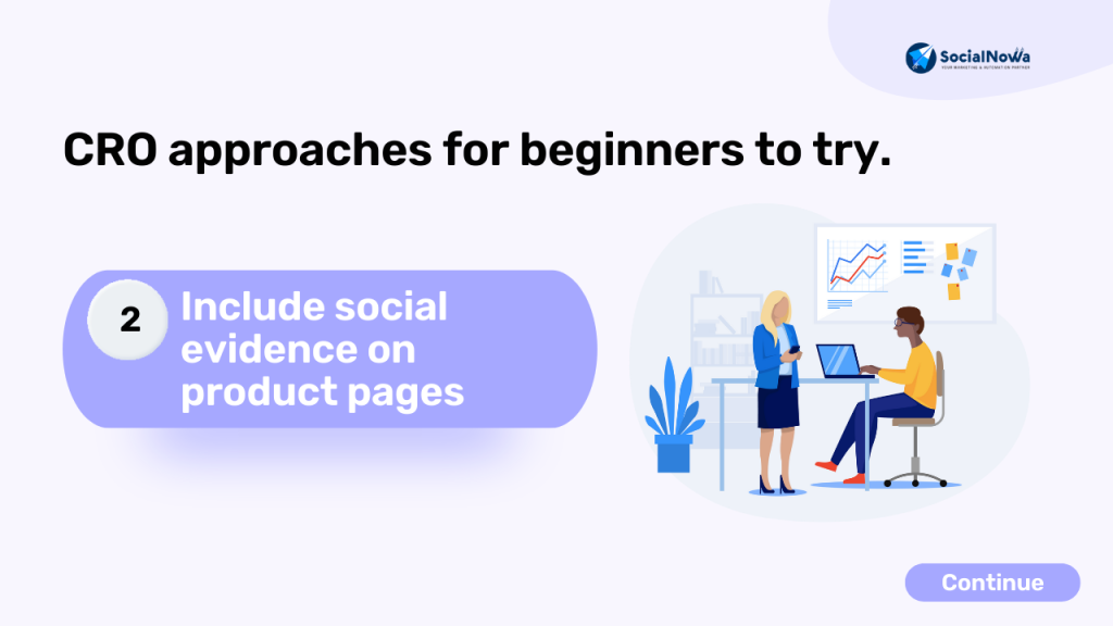 Include social evidence on product pages