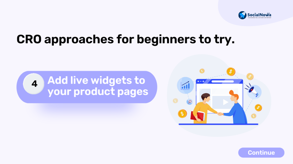 Add live widgets to your product pages